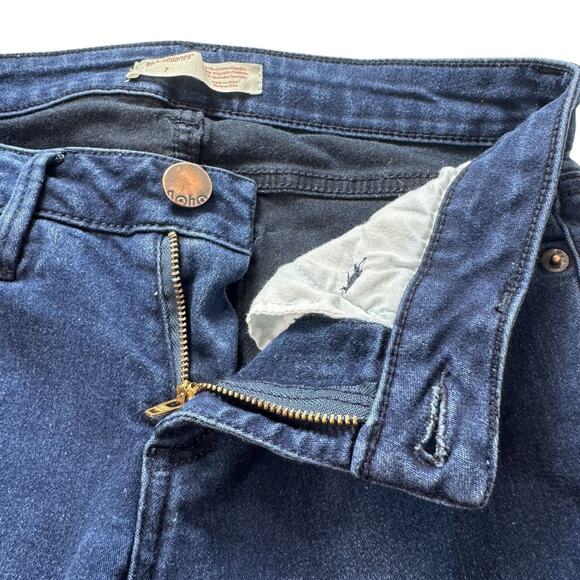 Low Rise Slim Fit Jeans Dark Wash Stretch Denim Zip Fly Women 7 Minimalist Y2k - Picture 7 of 16